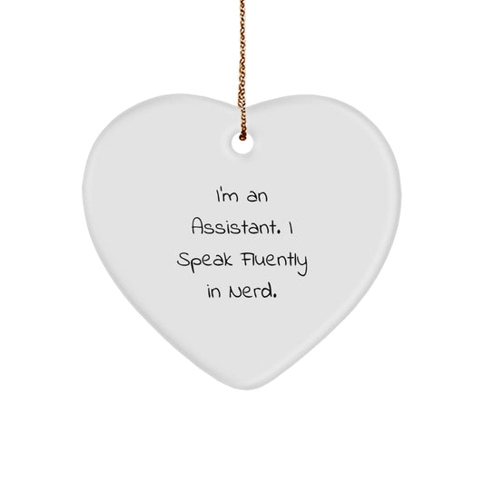 Funny Gift for Assistant Men, genius Heart Ornament for Him, Christmas Unique Gifts from Friends, Office Assistant Decor - Image 1