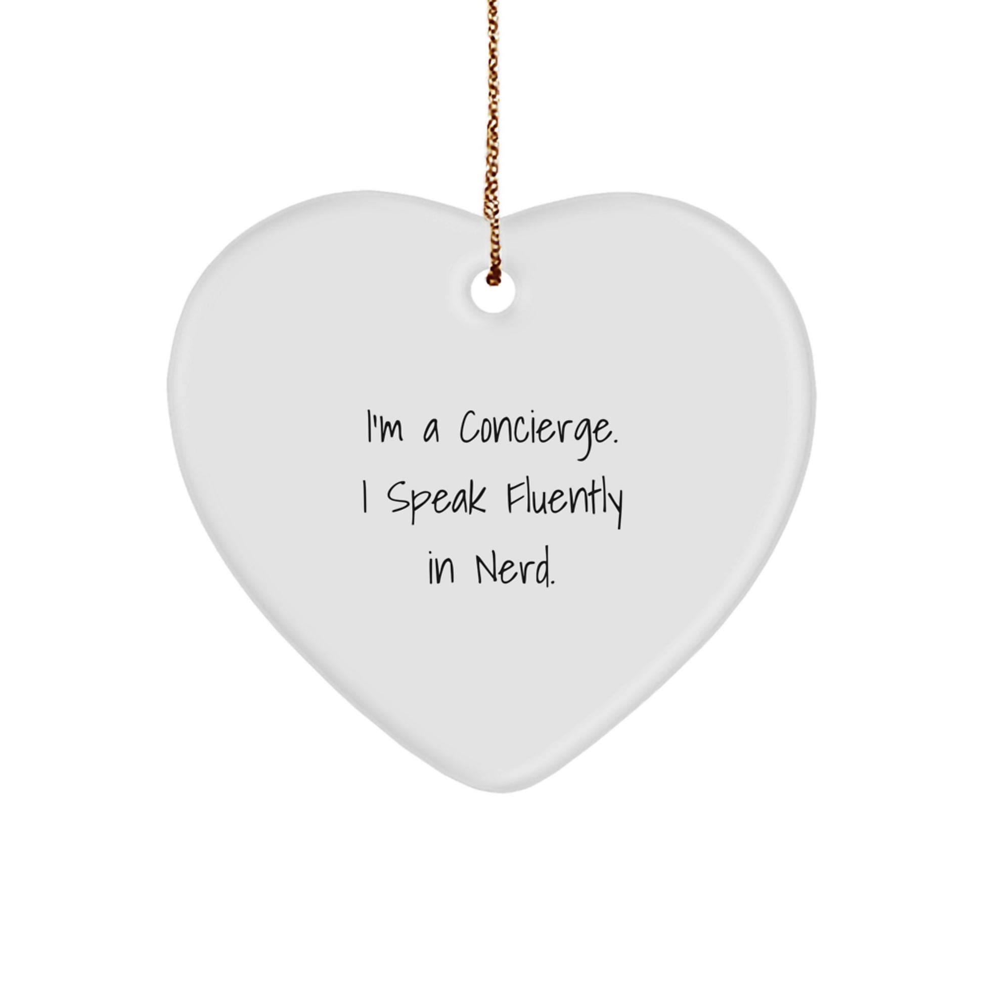 Funny Concierge Gifts for Friends, Christmas Unique Gifts from Men, Heart Ornament for Concierge Lover - Image 1