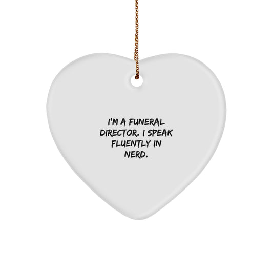Funny Funeral Director Gifts for Men, Heart Ornament with I'm A genius, Unique Christmas Holiday Decorations for Funeral Director Friends and Family - Image 1