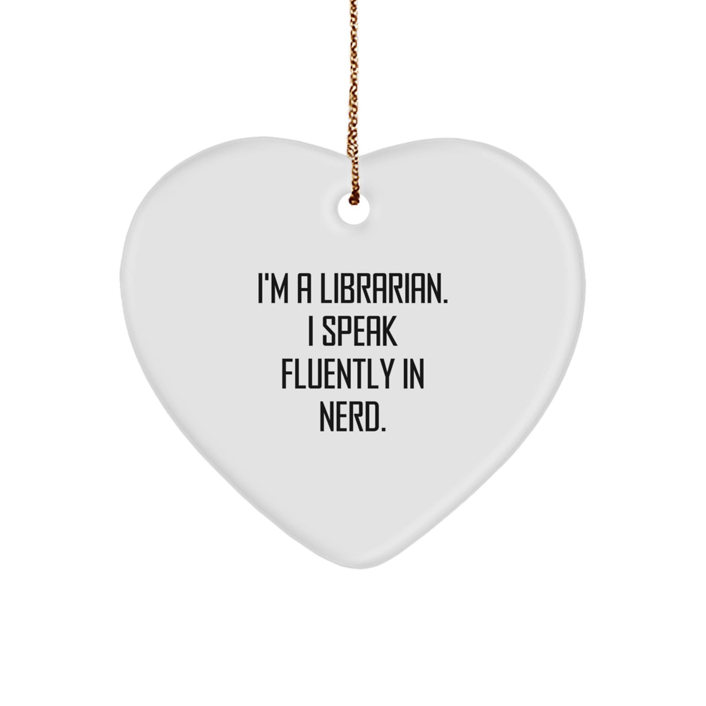 Funny Librarian Heart Ornament Gifts from Friends for Librarian's Desk - Christmas Unique Gifts for Librarian - Image 1