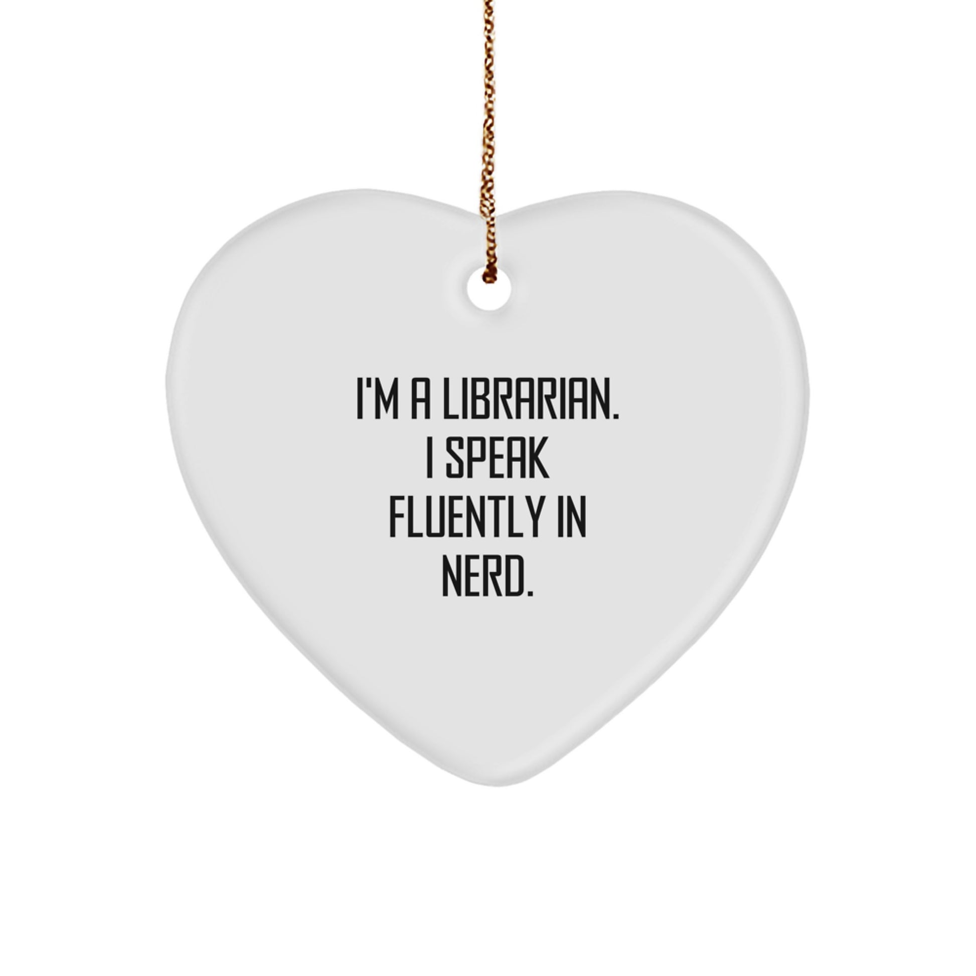 Funny Librarian Heart Ornament Gifts from Friends for Librarian's Desk - Christmas Unique Gifts for Librarian - Image 1