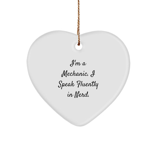 Funny Mechanic Heart Ornament Gifts from Men to Mechanic Friends and Family for Christmas - Image 1