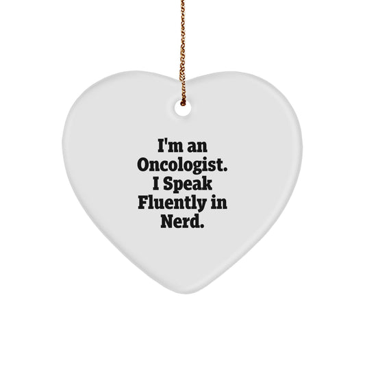 Funny Oncologist Gifts for Men, Gifts from Friends for Oncologist, Heart Ornament Christmas Unique Gifts - Image 1