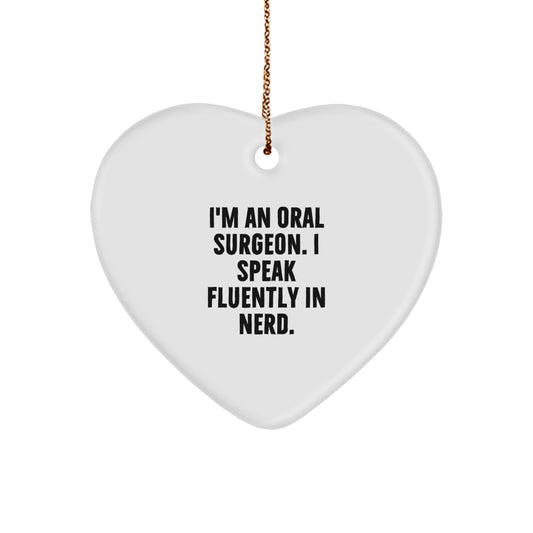 Funny Oral Surgeon Gifts from Men to Women, Heart Ornament for Oral Surgeon, Christmas Unique Gift Idea for Family - Image 1