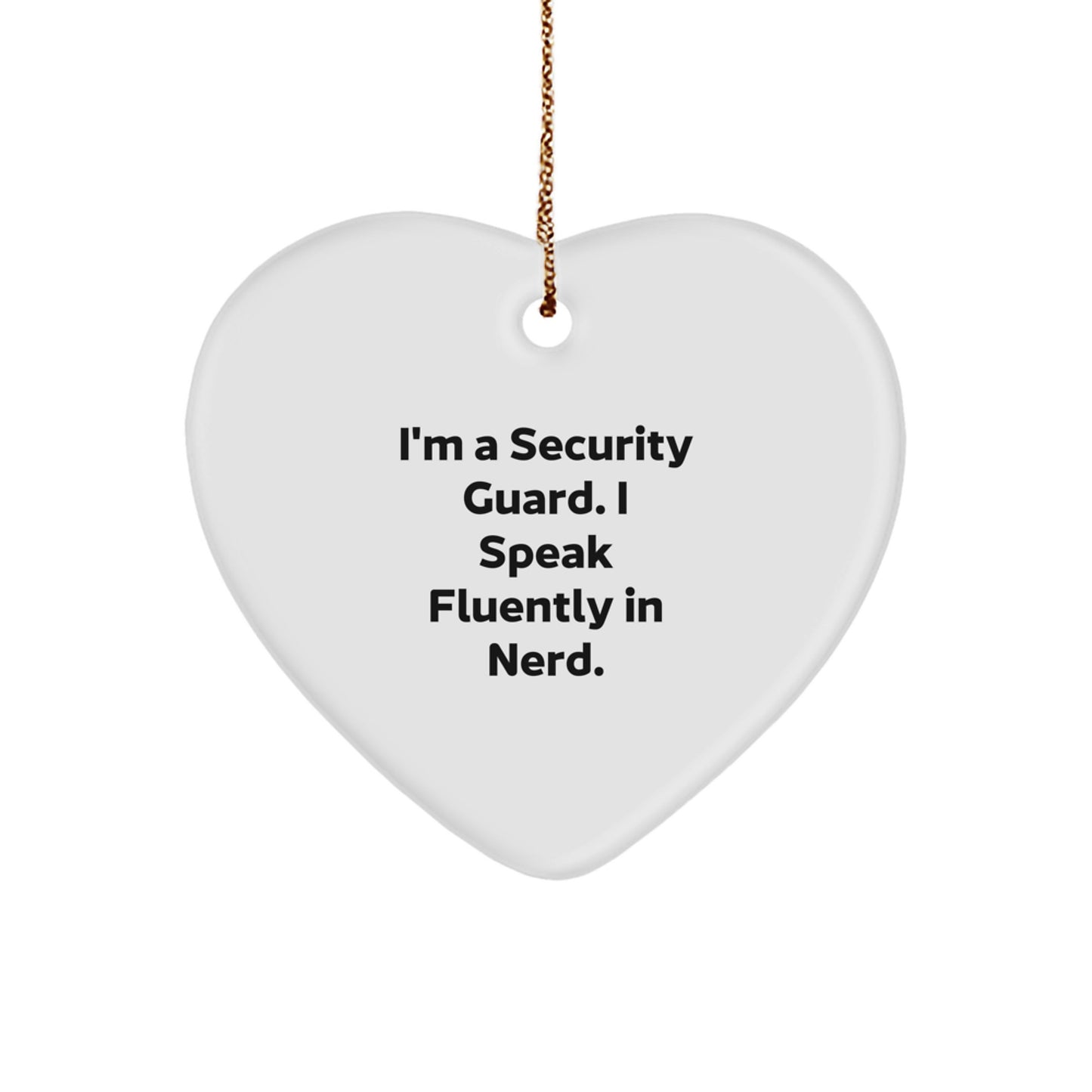 Funny Security Guard Gifts from Friends, Unique Heart Ornament for Men, genius Quote Christmas Unique Gifts - Image 1
