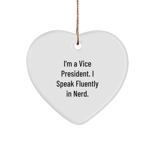 Funny Vice President Heart Ornament Gifts from Men for Vice President, Heart Shaped, Christmas Unique Gifts, Vice President Love - Image 1