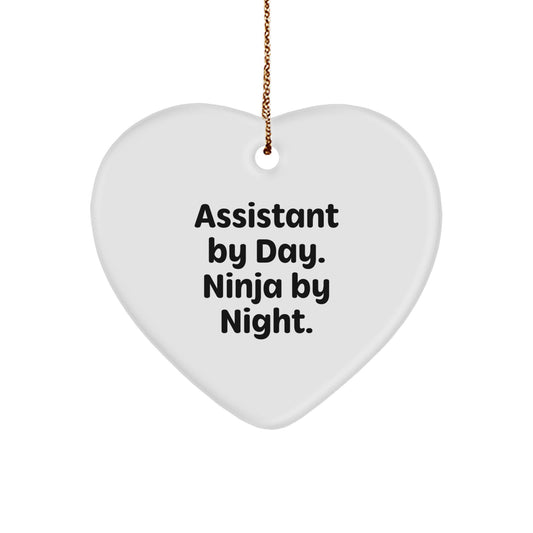 Funny Assistant Gifts from Friends, Cute Assistant Heart Ornament, Christmas Unique Gifts for Assistant - Image 1
