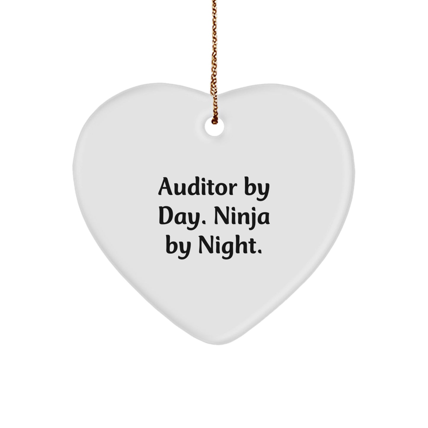 Funny Auditor Gifts from Friends, Heart Ornament with Quirky Quote, Perfect Christmas Unique Gifts for Office - Image 1