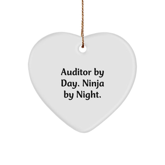 Funny Auditor Gifts from Friends, Heart Ornament with Quirky Quote, Perfect Christmas Unique Gifts for Office - Image 1