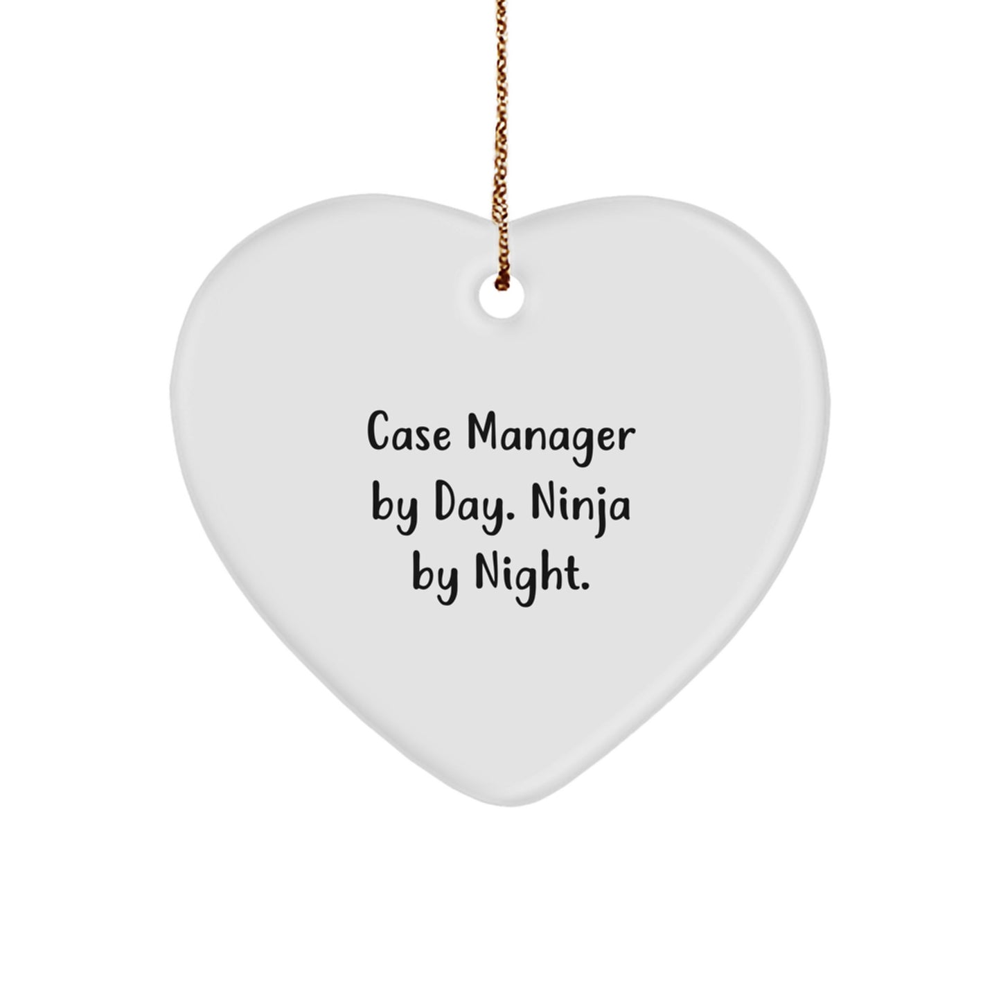 Christmas Unique Gift Case Manager Heart Ornament for Her – Ninja by Night - Image 1
