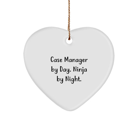 Christmas Unique Gift Case Manager Heart Ornament for Her – Ninja by Night - Image 1