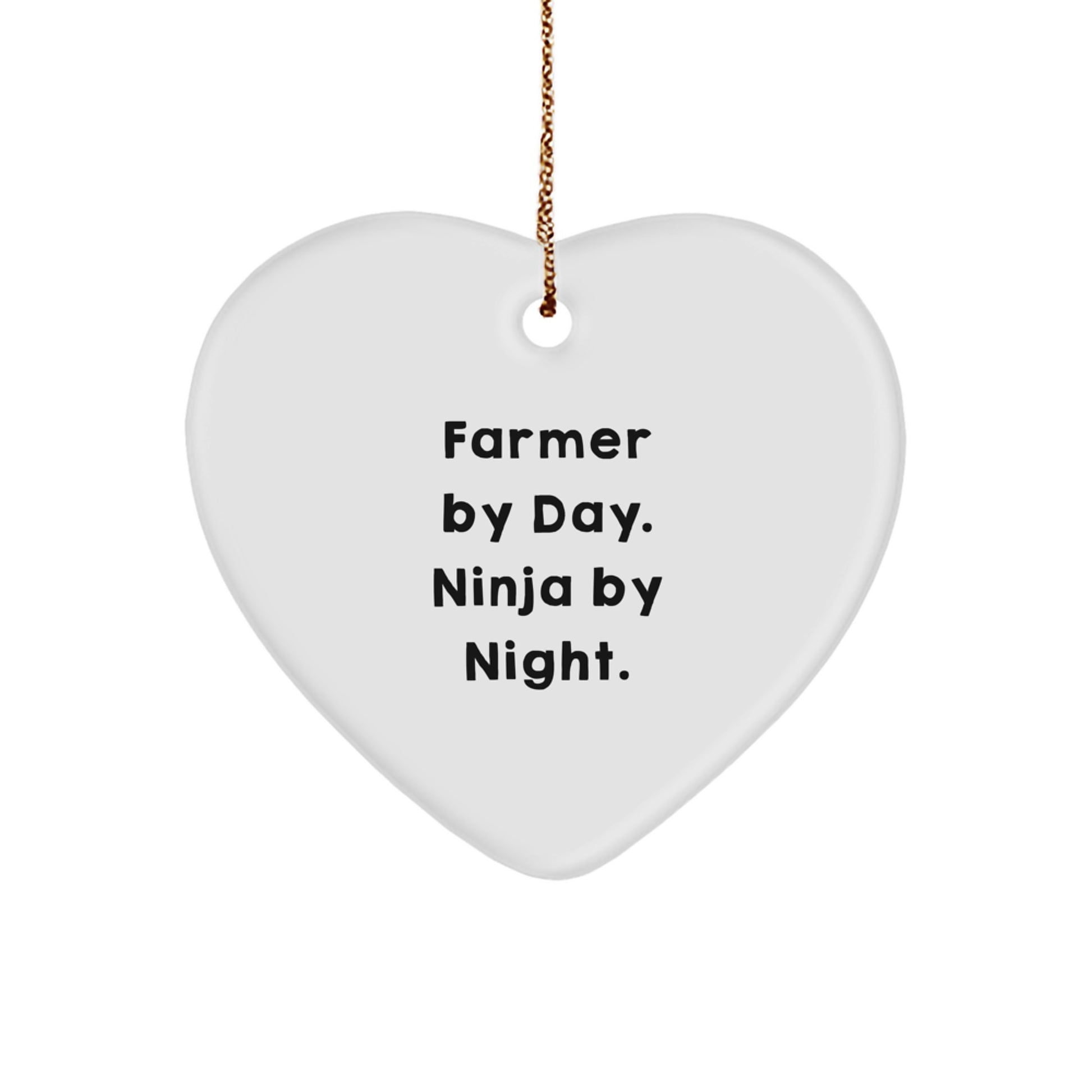 Farmer Gifts from Friends, Inspirational Heart Ornament for Farmer By Day Ninja By Night, Christmas Unique Gifts - Image 1