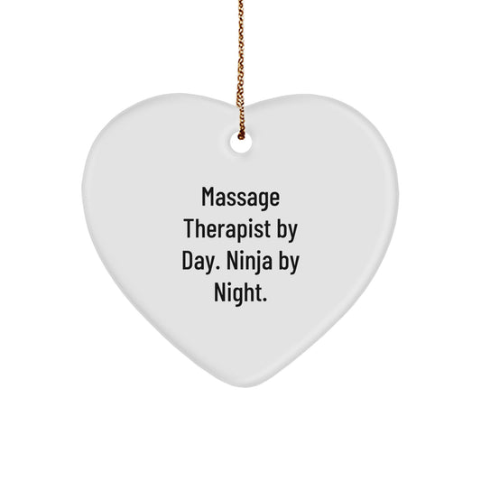Funny Massage Therapist Gifts By Heart Ornament for Coworkers, Friends, Family - Image 1
