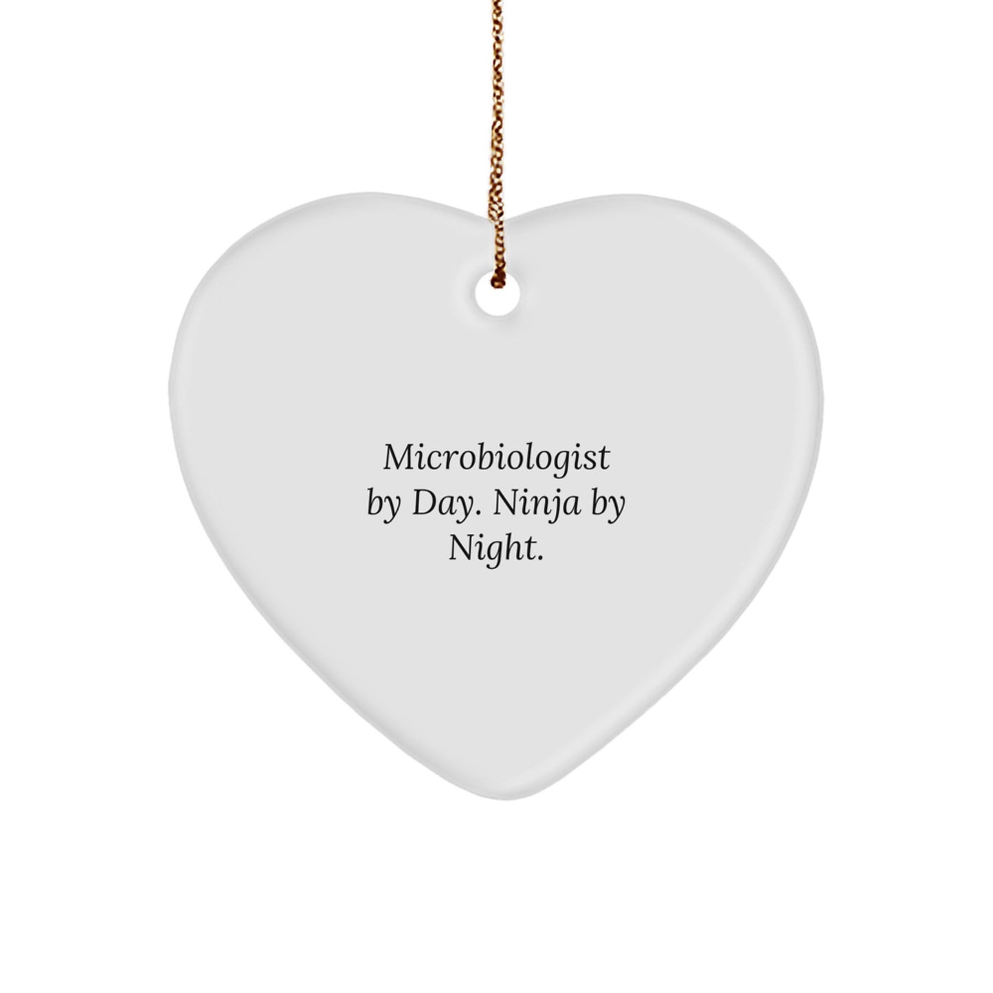 Funny Microbiologist Heart Ornaments Gifts from Friends and Family for Men and Women Christmas Unique Present - Image 1