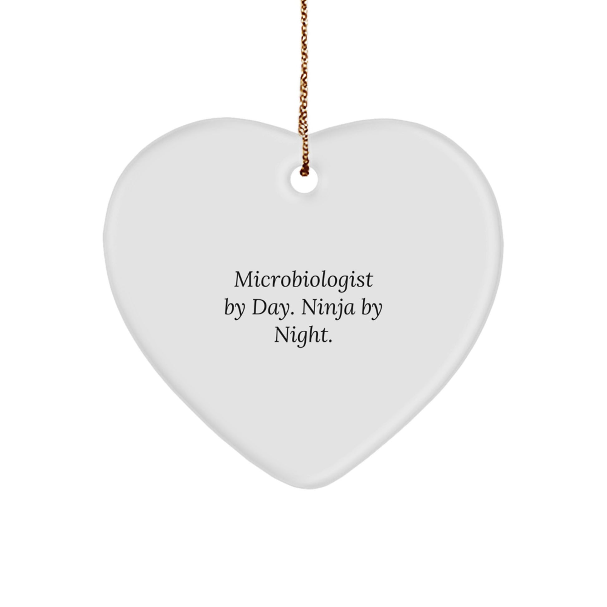 Funny Microbiologist Heart Ornaments Gifts from Friends and Family for Men and Women Christmas Unique Present - Image 1