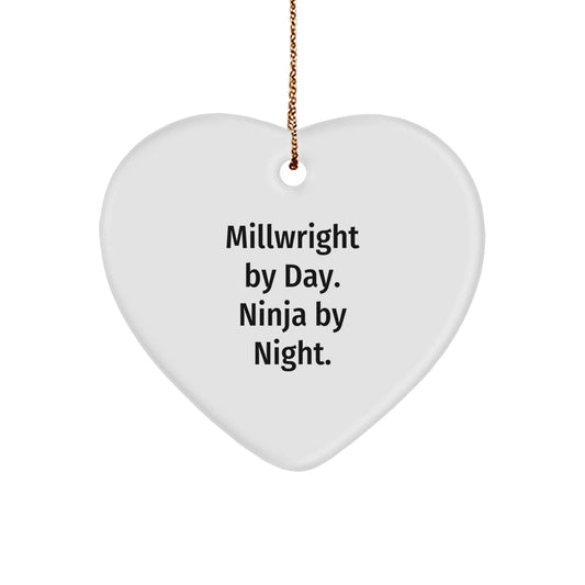 Unique Millwright Gifts from Men to Friends - Funny Millwright Heart Ornament for Christmas - Image 1