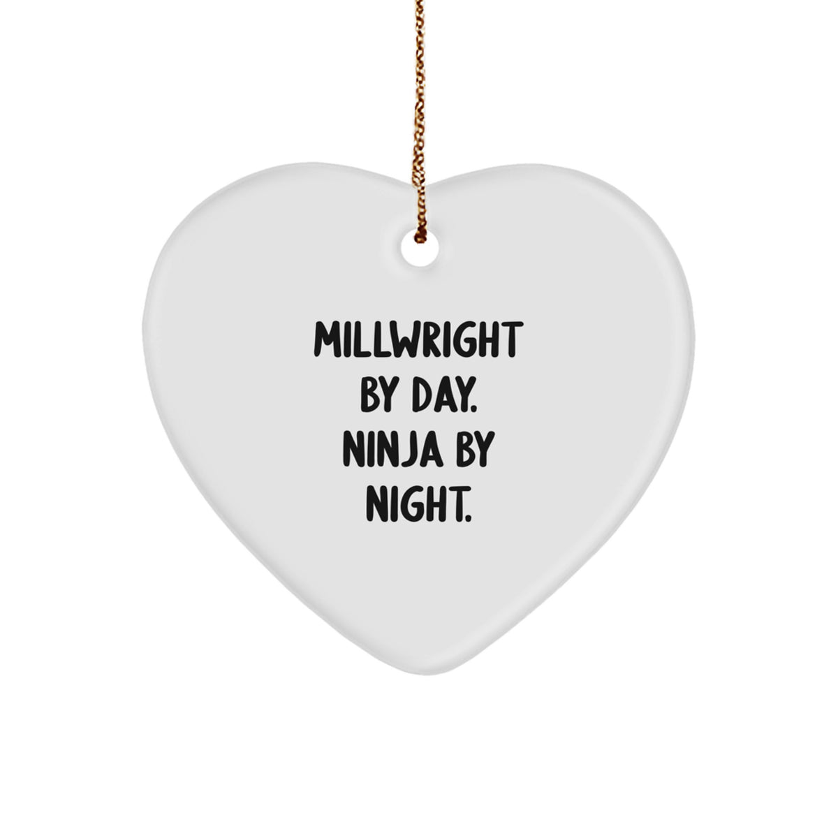 Millwright Heart Ornament for Him Gift – Millwright by Day Night - Image 1