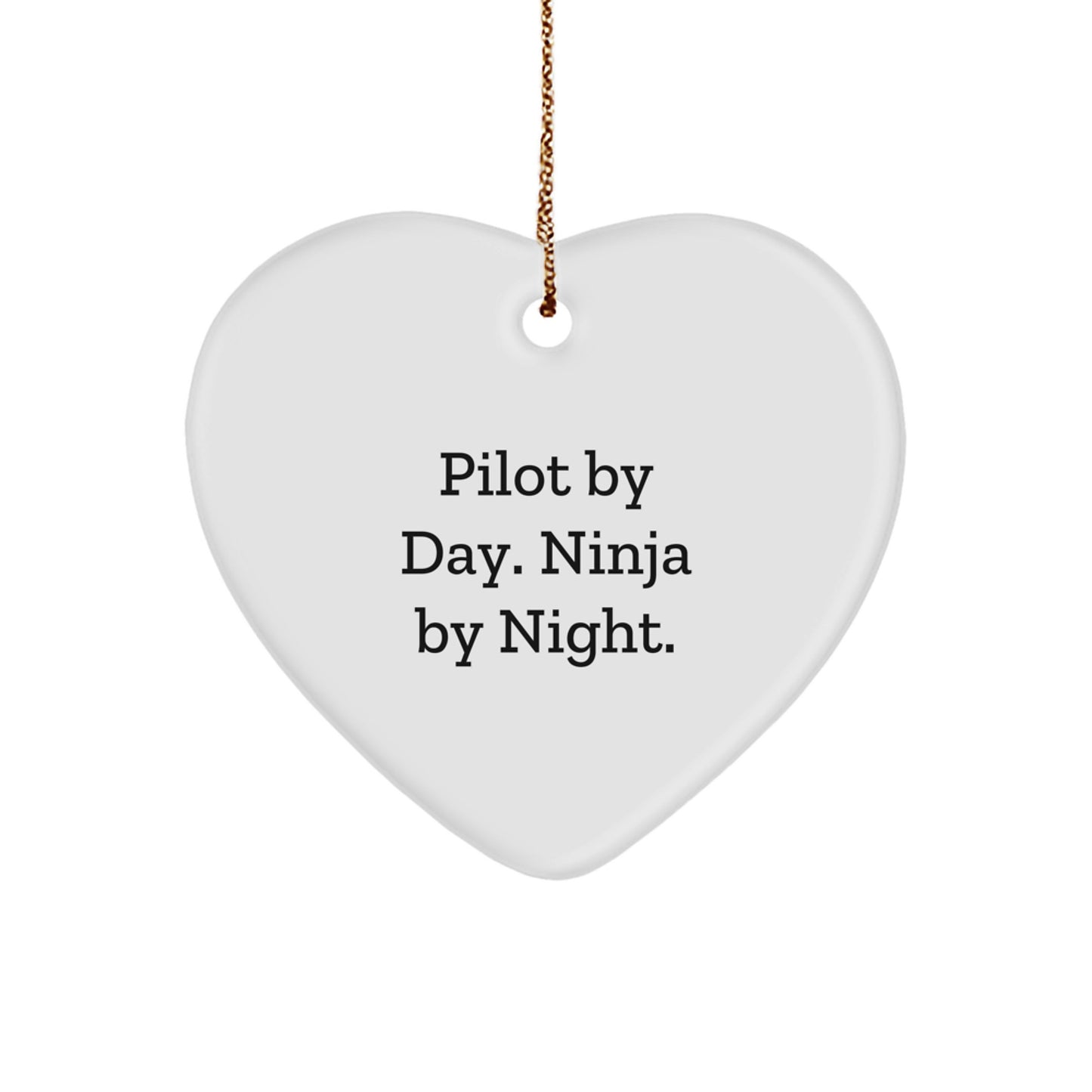 Christmas Ornament for Her Pilot By Day Ninja By Night Gift - Image 1