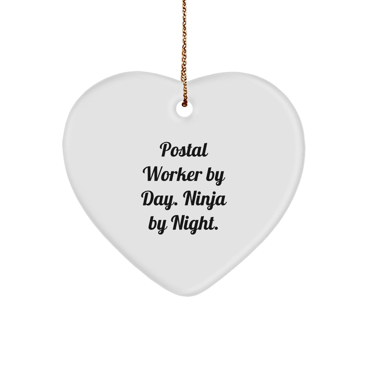 Christmas Unique Gift for Her Postal Worker Day Ninja Night Heart Ornament - Image 1