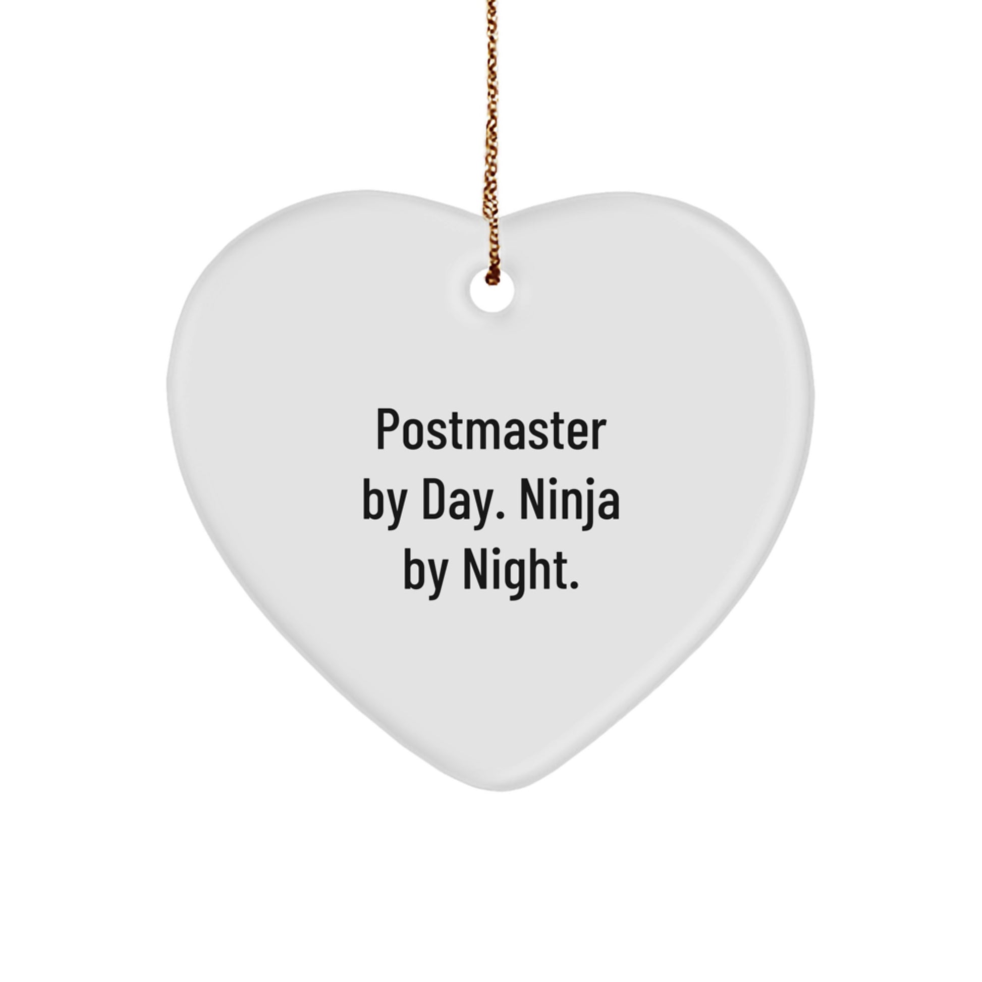 Playful Postmaster By Day. Ninja By Night Xmas Gift Ornament for Friends - Image 1