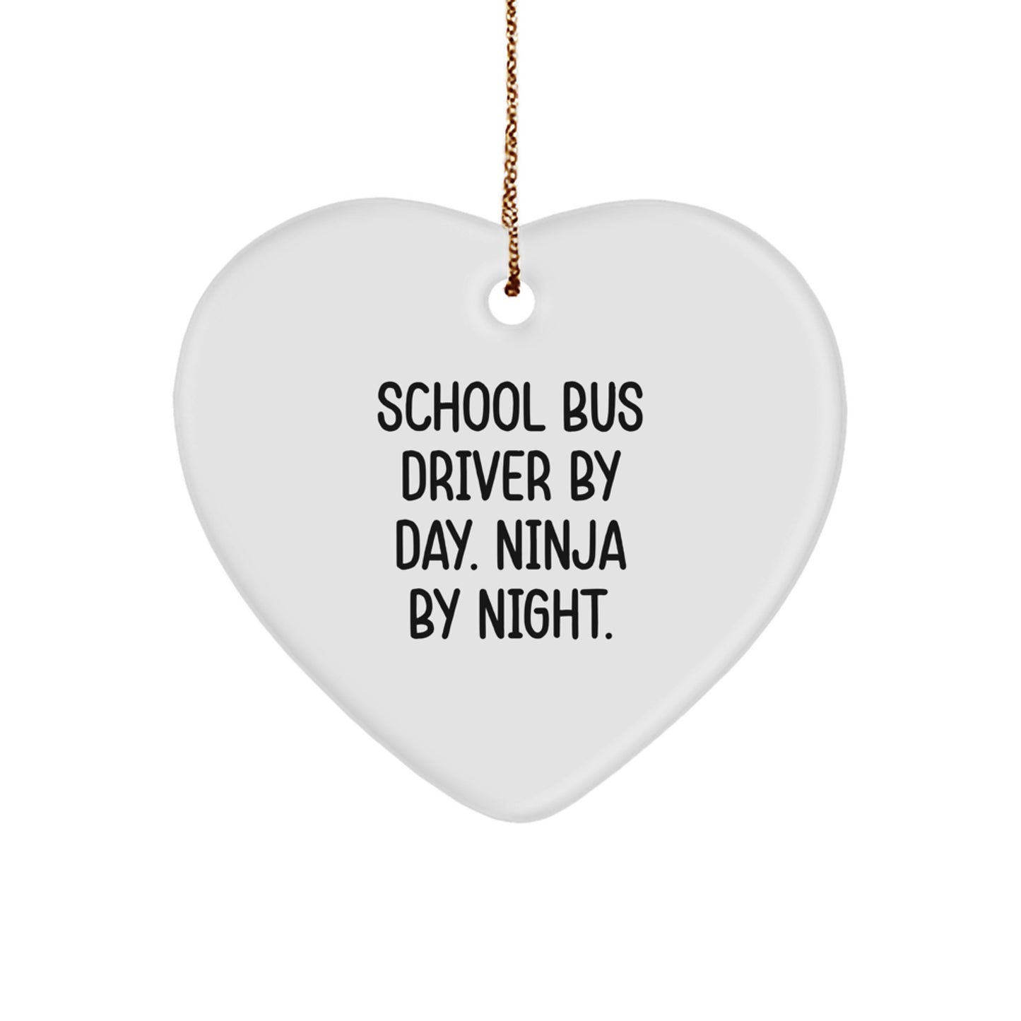 School Bus Driver Keepsake Heart Christmas Ornament for Him Gift - Image 1