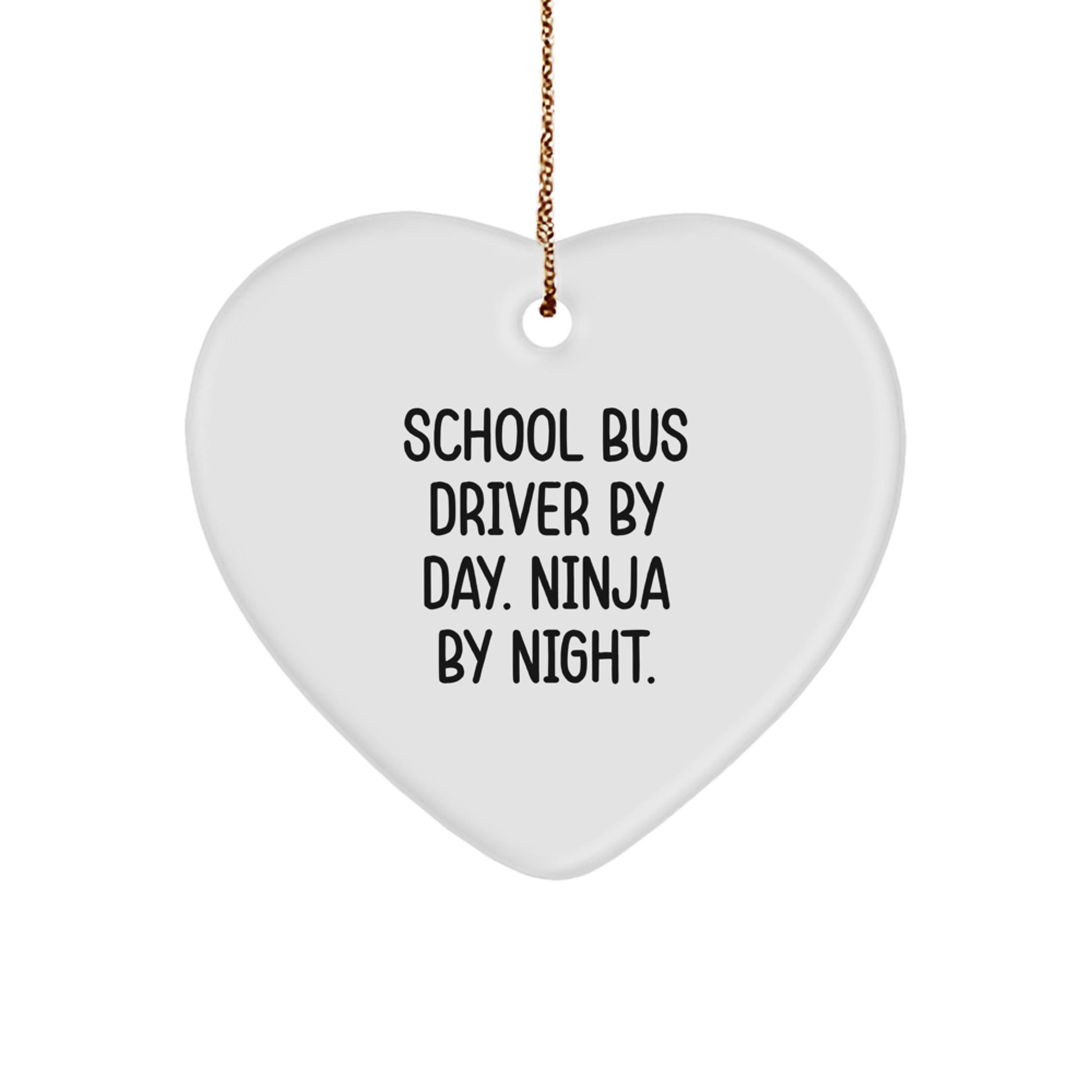 School Bus Driver Keepsake Heart Christmas Ornament for Him Gift - Image 1