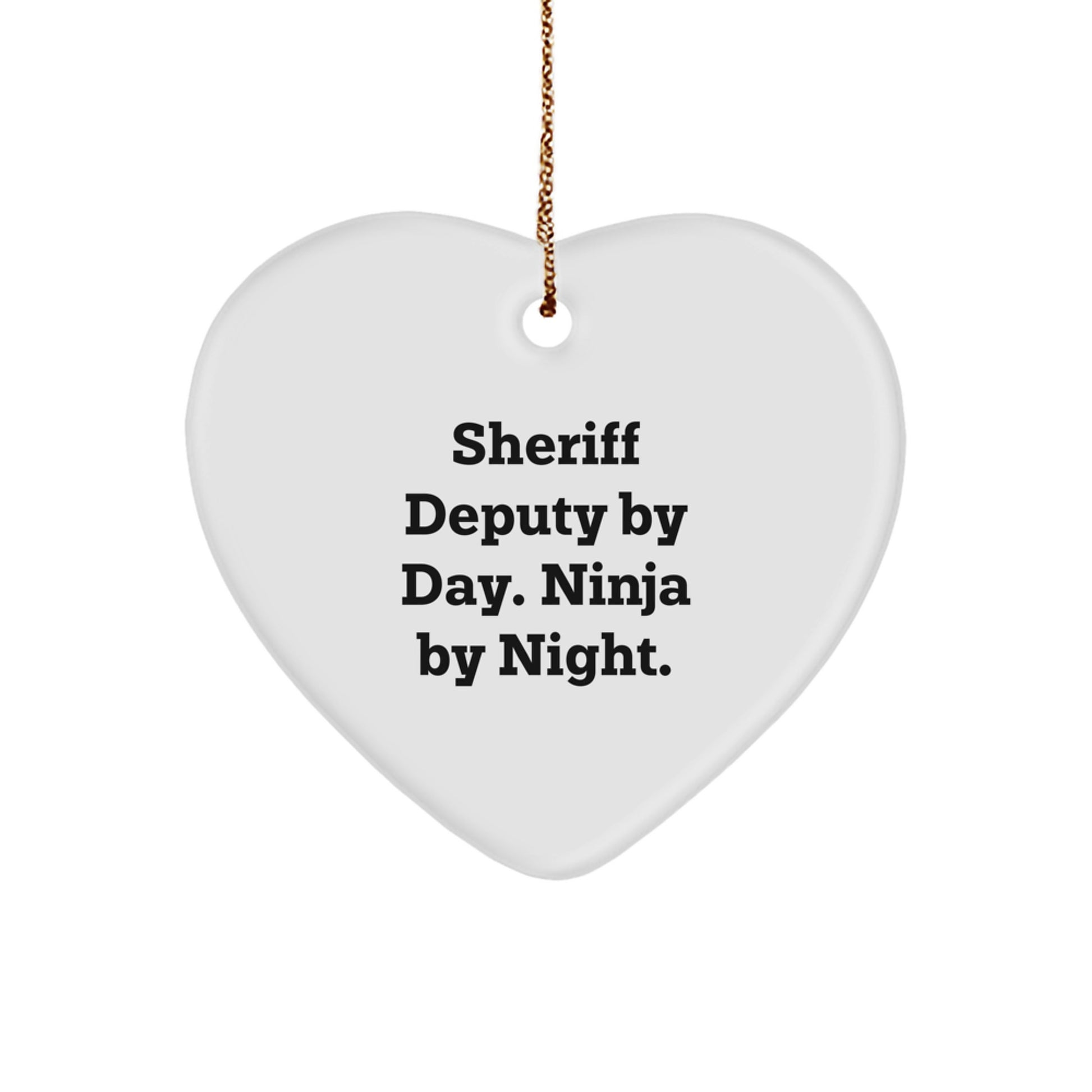 Sheriff Deputy Keepsake Heart Ornament for Him Holiday Christmas Gift - Image 1