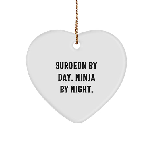 Funny Surgeon Gifts from Men, Christmas Unique Gifts for Surgeons, Heart Ornament - Image 1