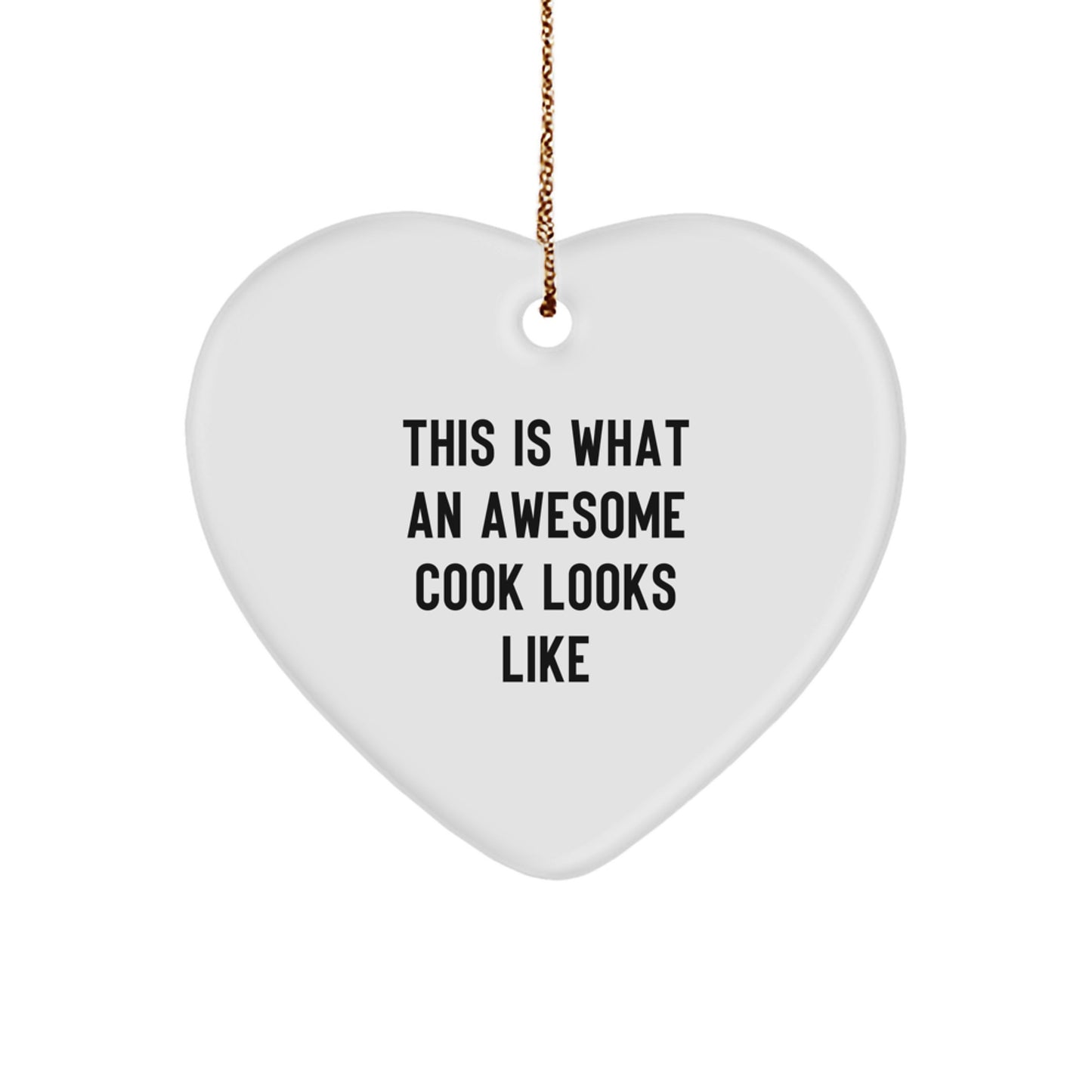 Cook Heart Ornament Christmas Unique Gift for Coworkers Cook Looks Like - Image 1