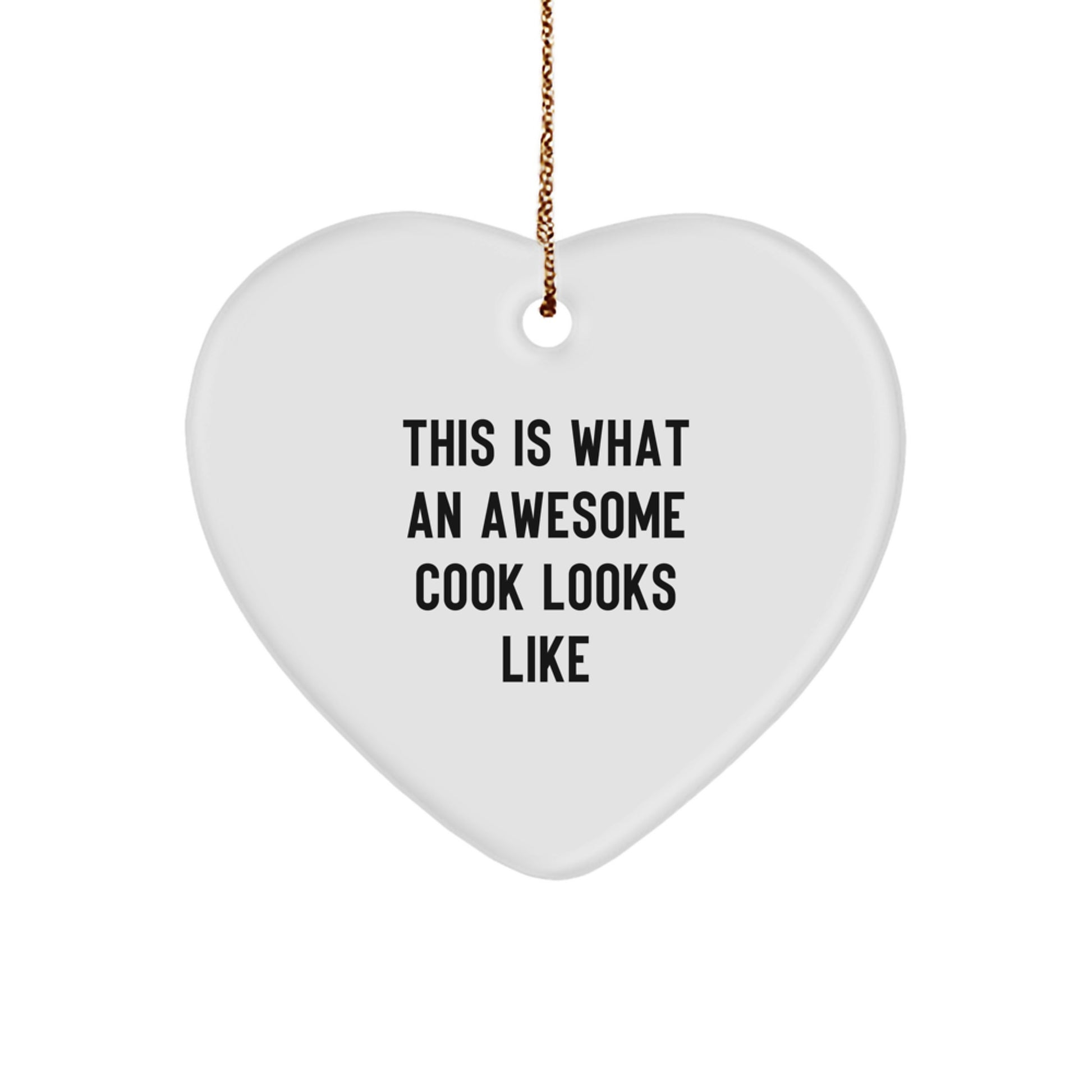Cook Heart Ornament Christmas Unique Gift for Coworkers Cook Looks Like - Image 1