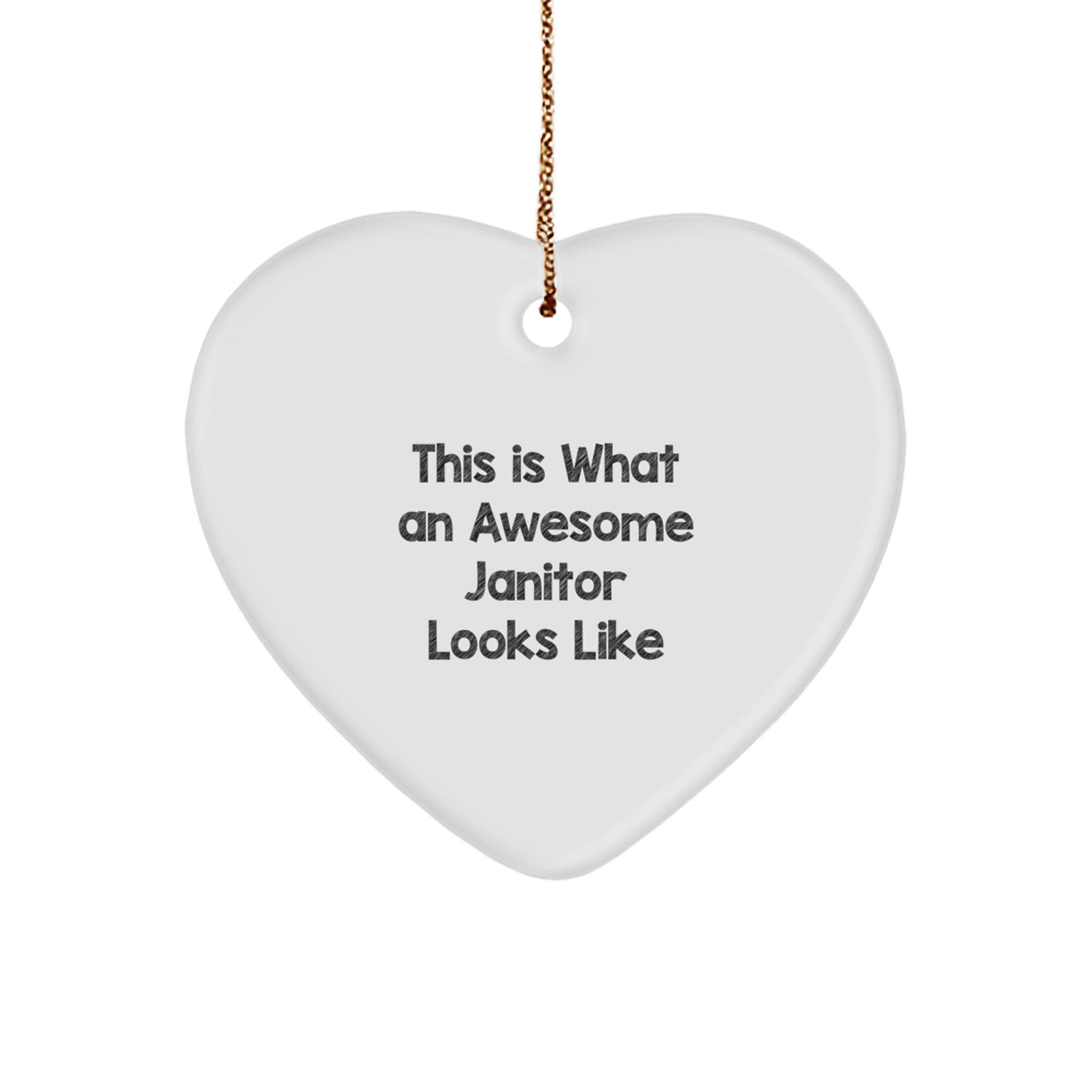 Christmas Unique Gift Surprise Awesome Janitor Heart Ornament for Teens - Image 1