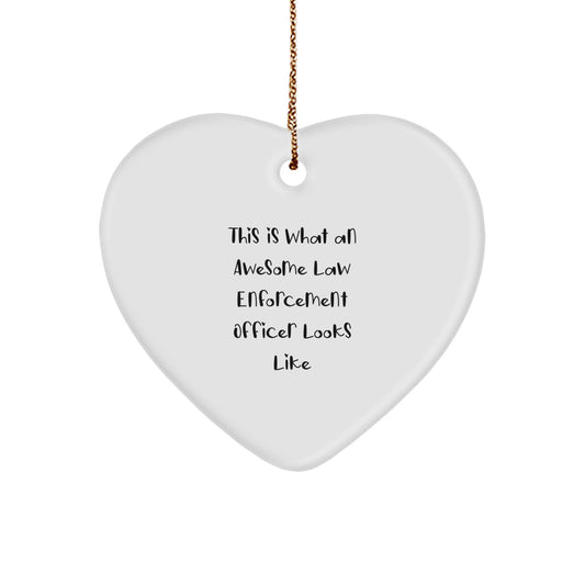 Funny Law Enforcement Officer Gifts from Men, Awesome Heart Ornaments for Law Enforcement Officers, Unique Christmas Unique Gifts - Image 1