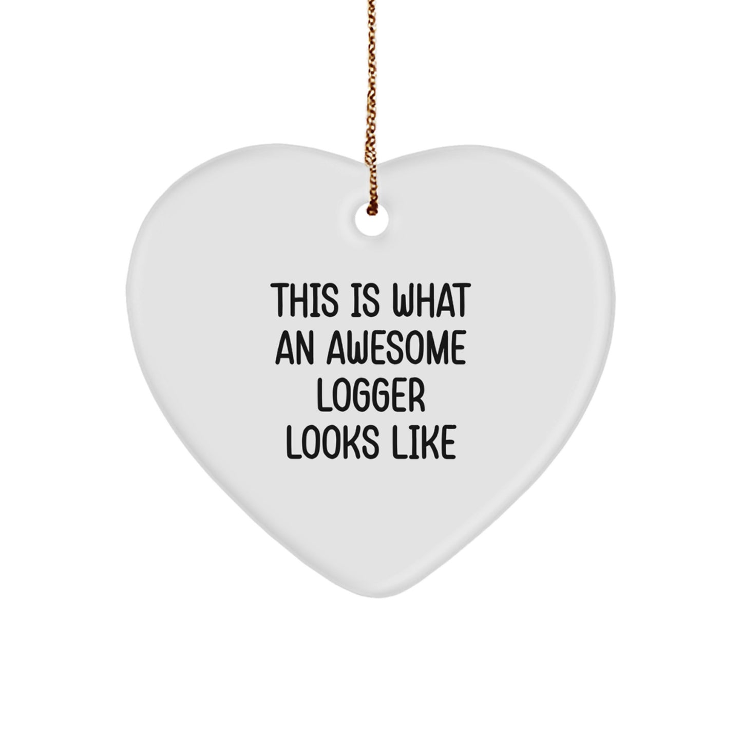 Joyful Logger Heart Christmas Ornament – Awesome Logger Gift for Happy Kids - Image 1