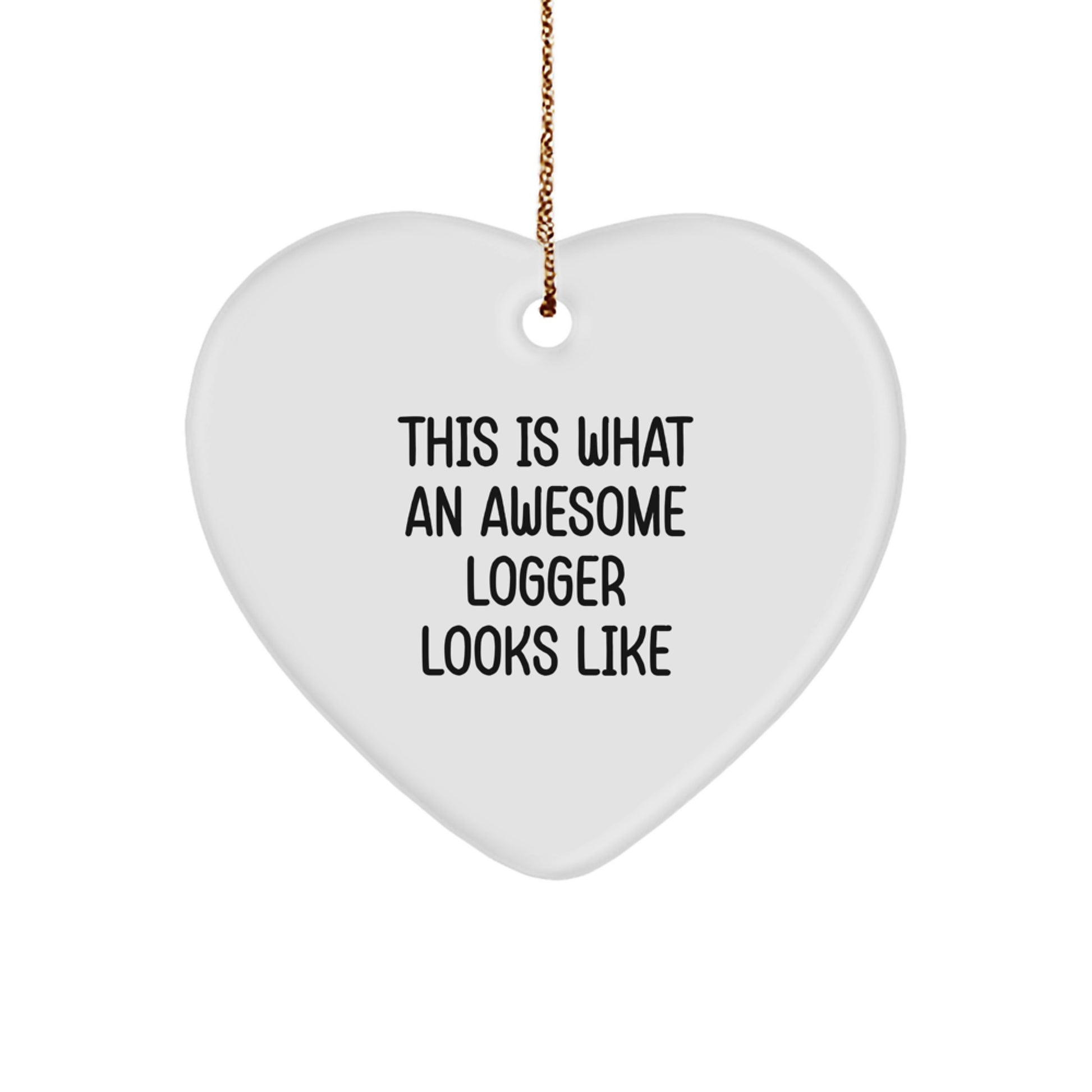 Joyful Logger Heart Christmas Ornament – Awesome Logger Gift for Happy Kids - Image 1