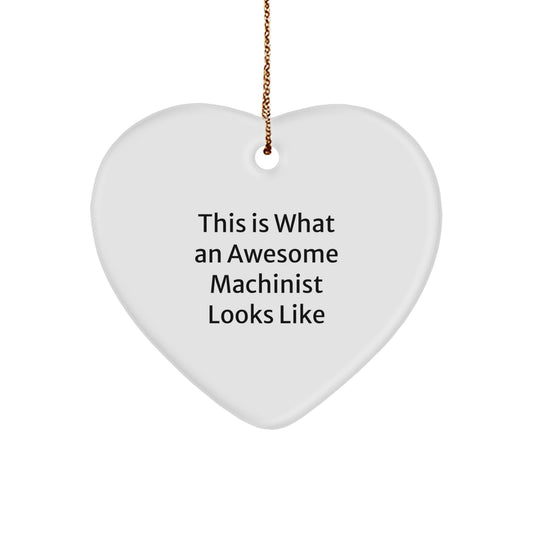 Christmas Gift for Her Machinist Heart Ornament Present - Image 1