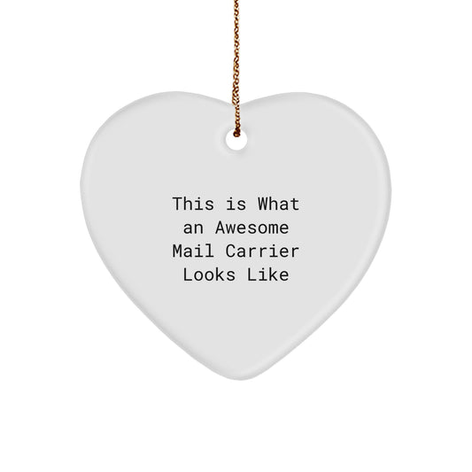 Funny Christmas Unique Gifts from Friends for Awesome Mail Carrier Heart Ornament - Image 1
