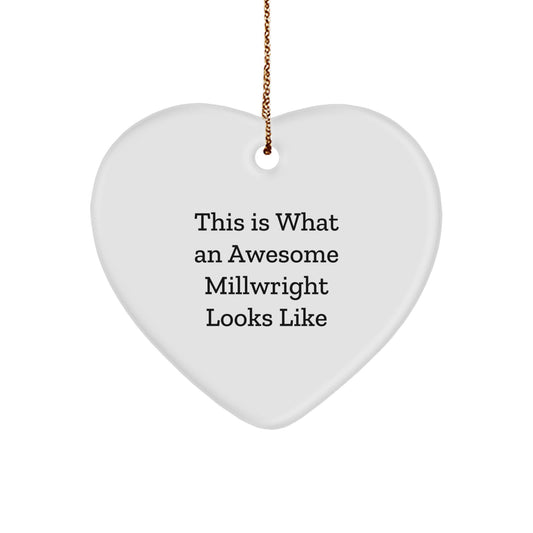Joyful Christmas Unique Gift Millwright Heart Ornament, for a Best Friend - Image 1