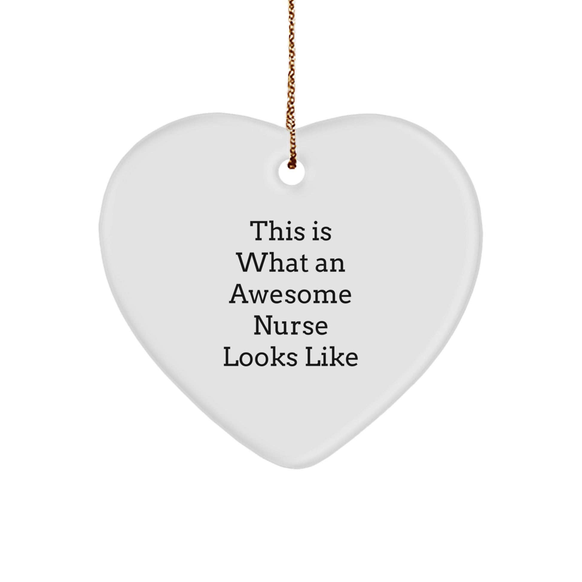 Family Nurse Heart Christmas Ornament Gift This Is What a Nurse Looks - Image 1