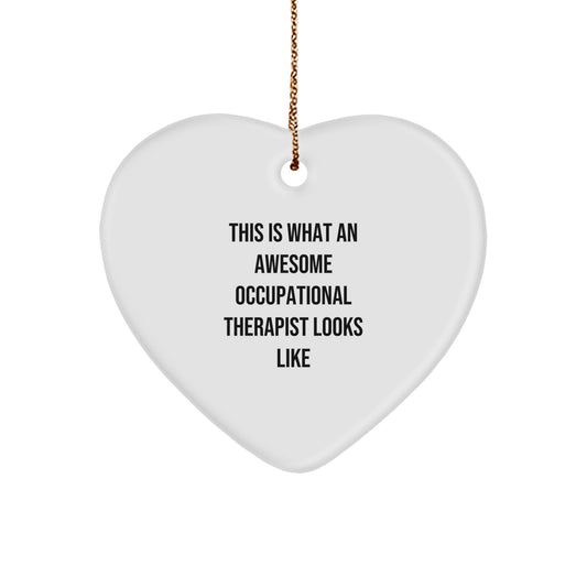 Funny Occupational Therapist Gifts from Friends and Family, Heart Ornament for Awesome Occupational Therapist, Christmas Unique Gifts - Image 1