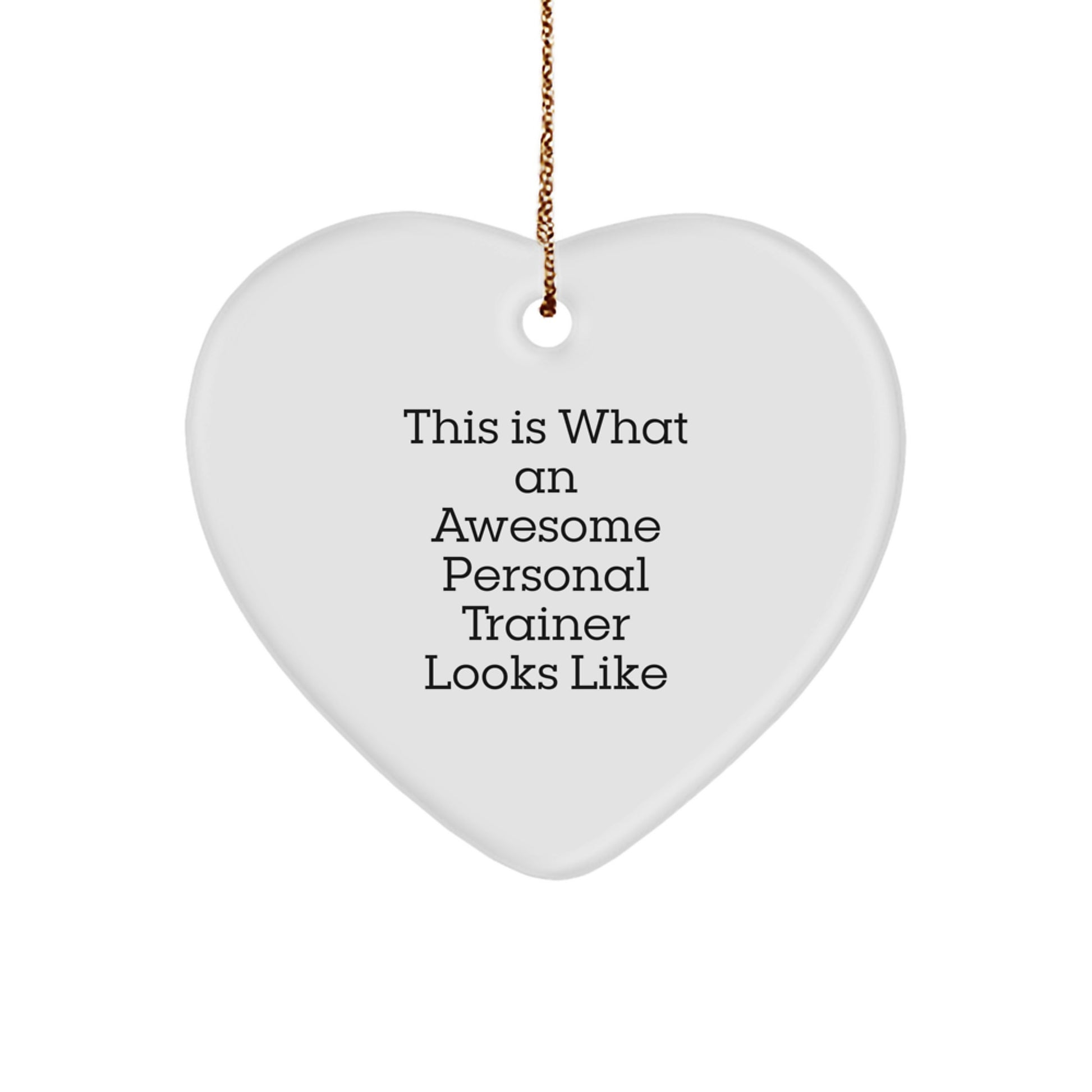 Funny Personal Trainer Christmas Heart Ornament Gifts from Friends, Coworkers, Family to Personal Trainers, Men, Women, Fitness Lovers - Image 1