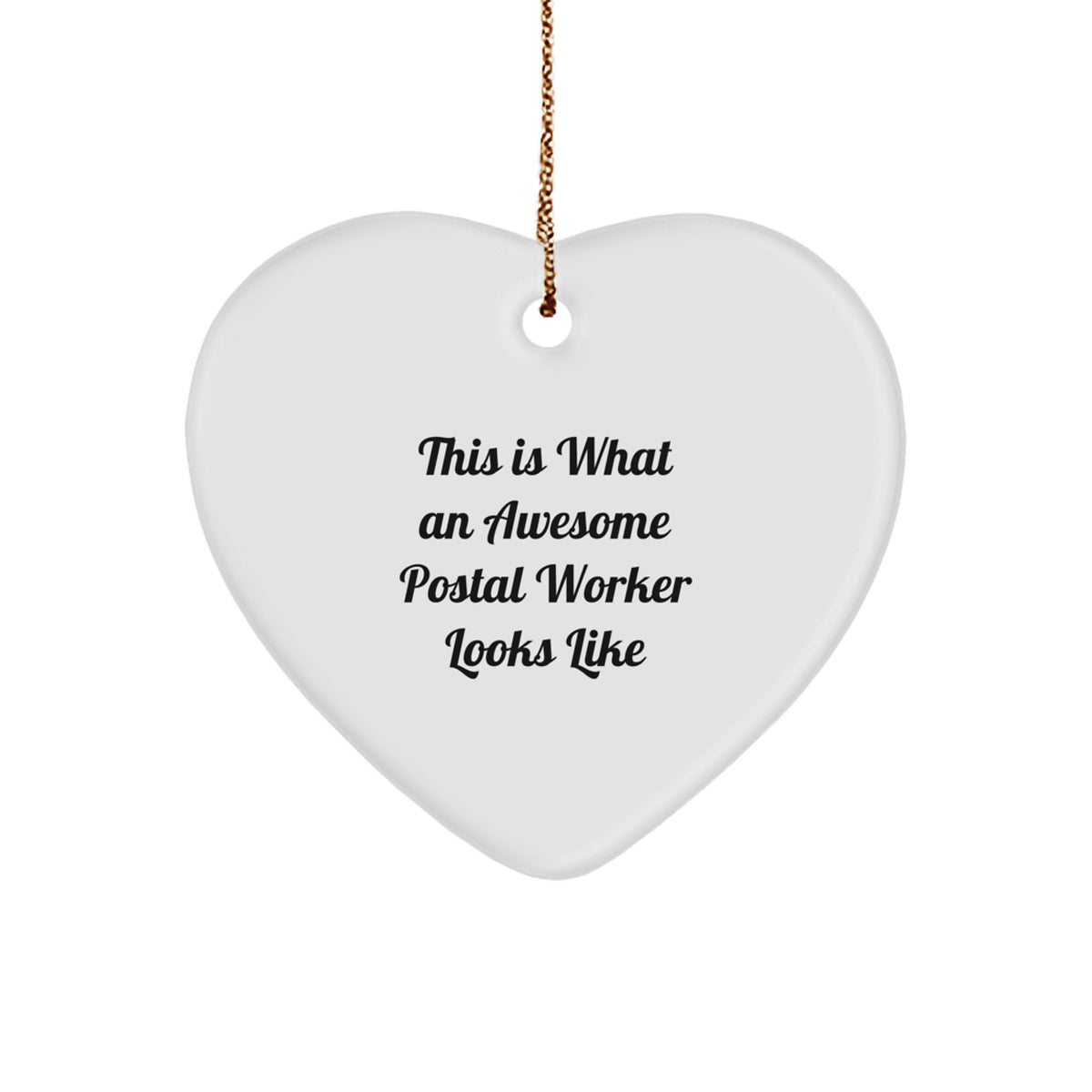 Cheerful Postal Worker Heart Ornament Novelty Christmas Gift for Friends - Image 1