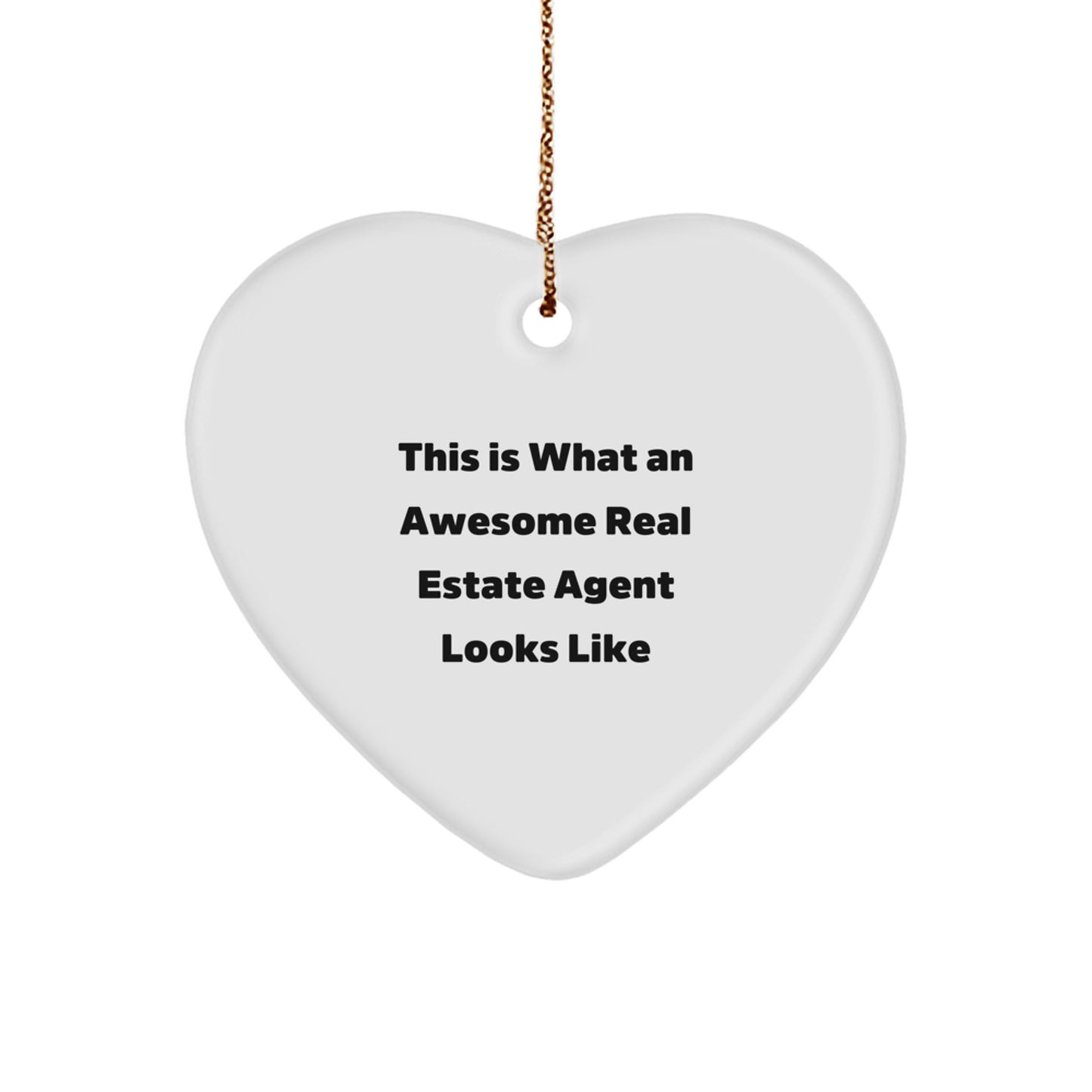 Awesome Real Estate Agent Heart Ornament Gift for Roommates Memento - Image 1