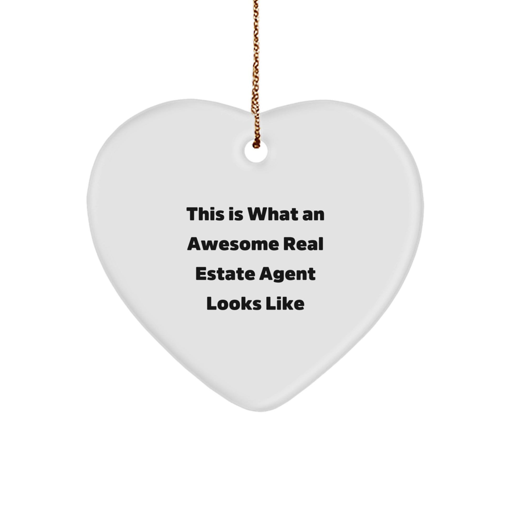 Awesome Real Estate Agent Heart Ornament Gift for Roommates Memento - Image 1