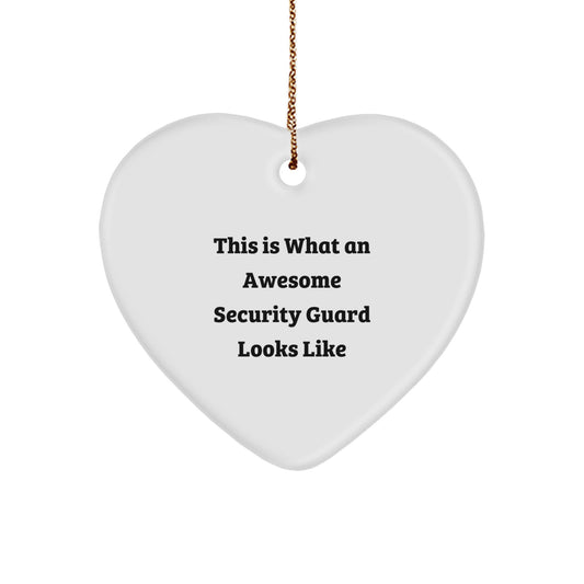 Security Guard Heart Ornament Awesome for Neighbors Christmas Unique Gift - Image 1