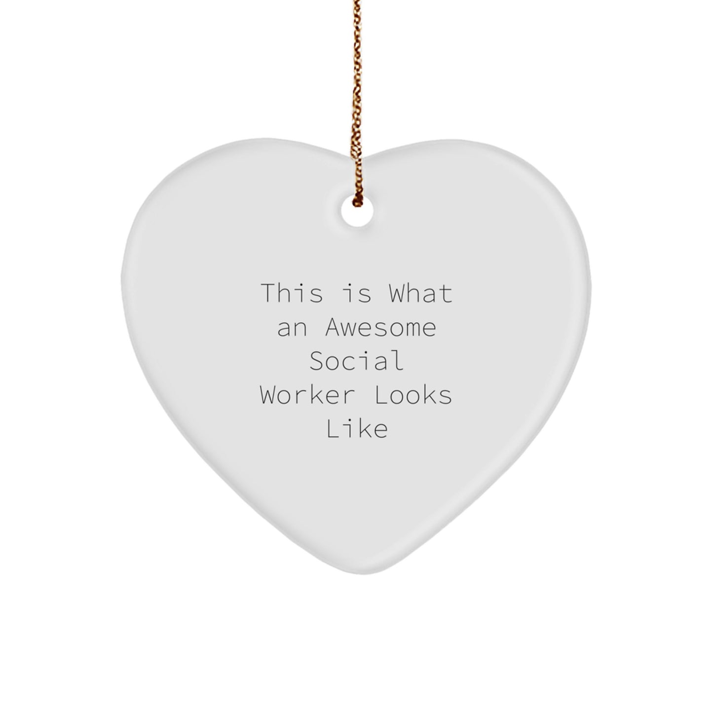 Funny Social Worker Gifts from Coworkers, Heart Ornament, 'This Is What An Awesome Social Worker Looks Like' Christmas Unique Gifts for Social Worker - Image 1