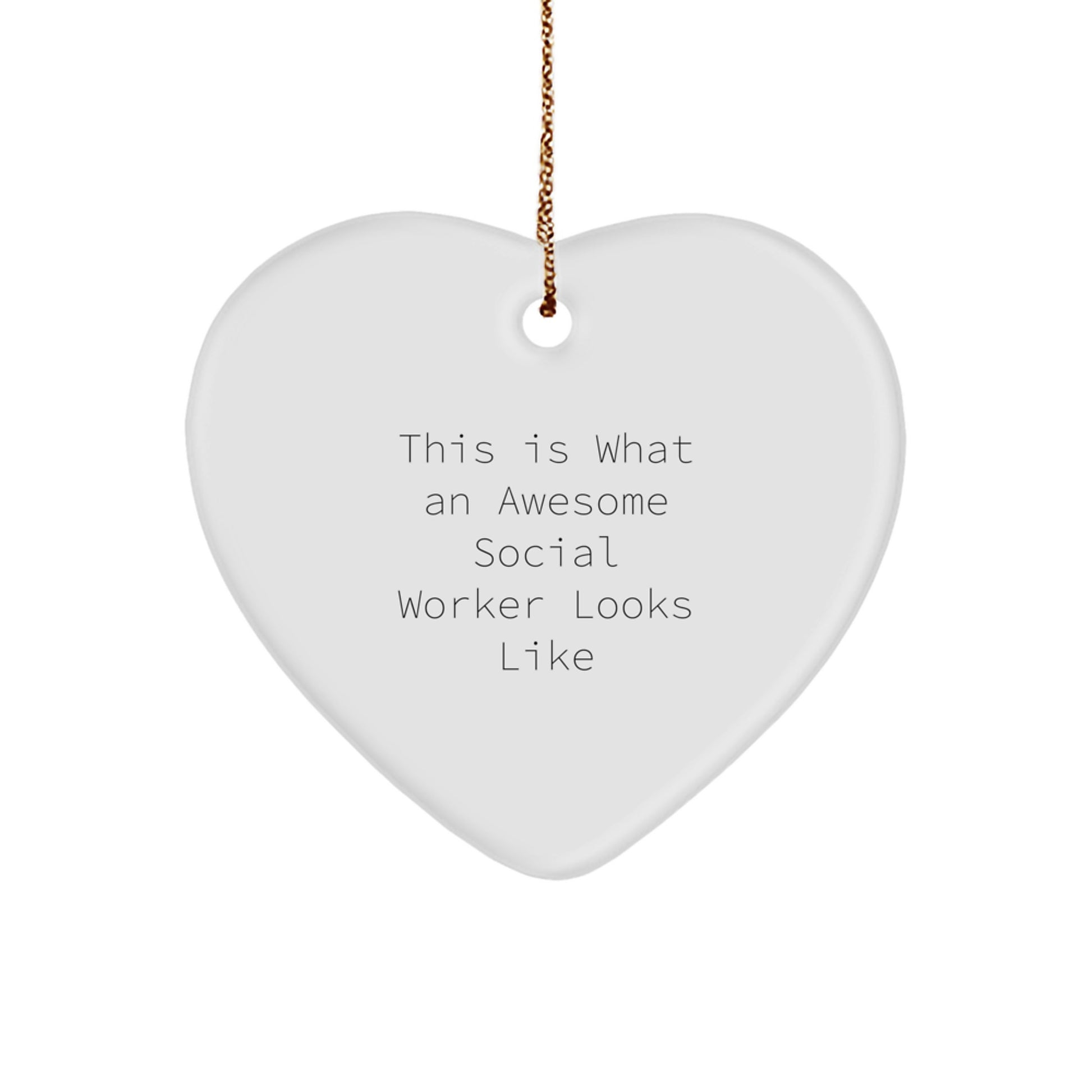 Funny Social Worker Gifts from Coworkers, Heart Ornament, 'This Is What An Awesome Social Worker Looks Like' Christmas Unique Gifts for Social Worker - Image 1