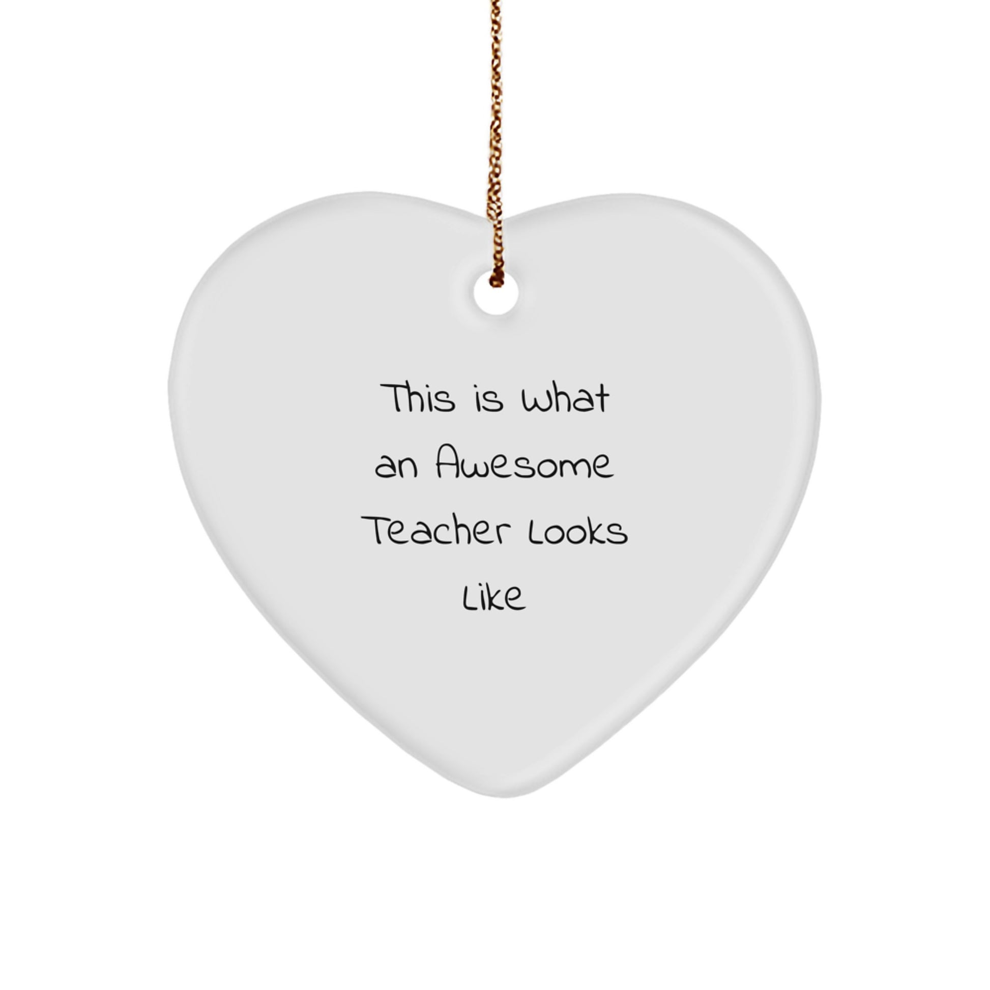 Teacher Heart Ornament for a Colleague Companion Christmas Gift - Image 1