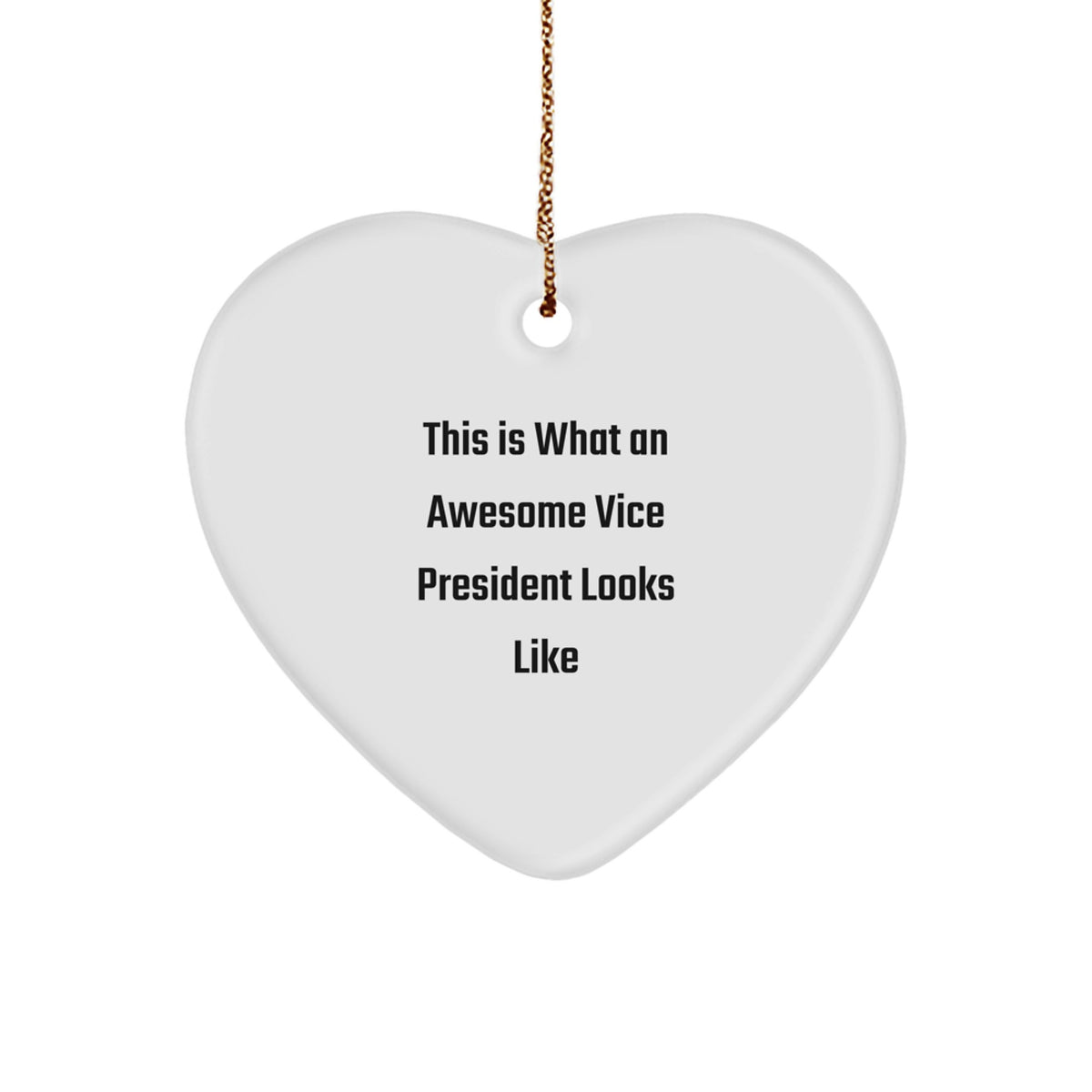 Vice President Keepsake White Heart Christmas Ornament for Him Gift - Image 1