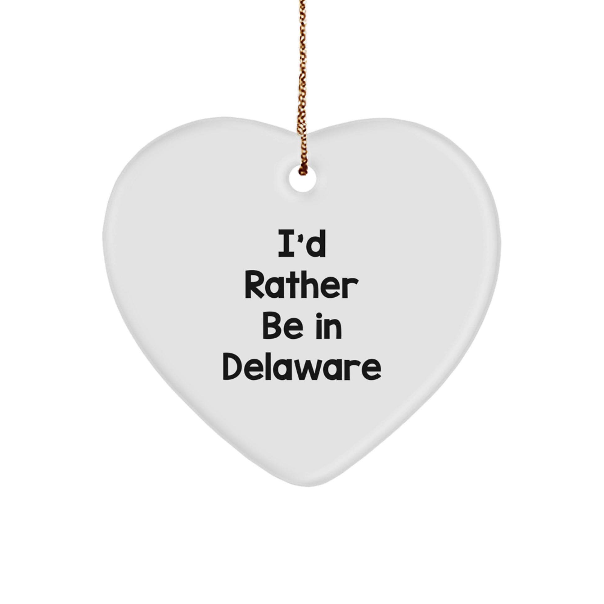 Christmas Unique Gift for Her Delaware Heart Ornament Present White Deluxe - Image 1