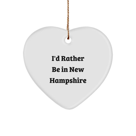 New Hampshire Heart Ornament Gift I'd Rather Be Favorite Kids Christmas - Image 1